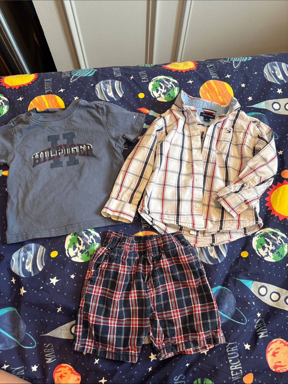 Bundle Tommy Hilfiger 100% Cotton Button Down Shirt, T-Shirt, Shorts